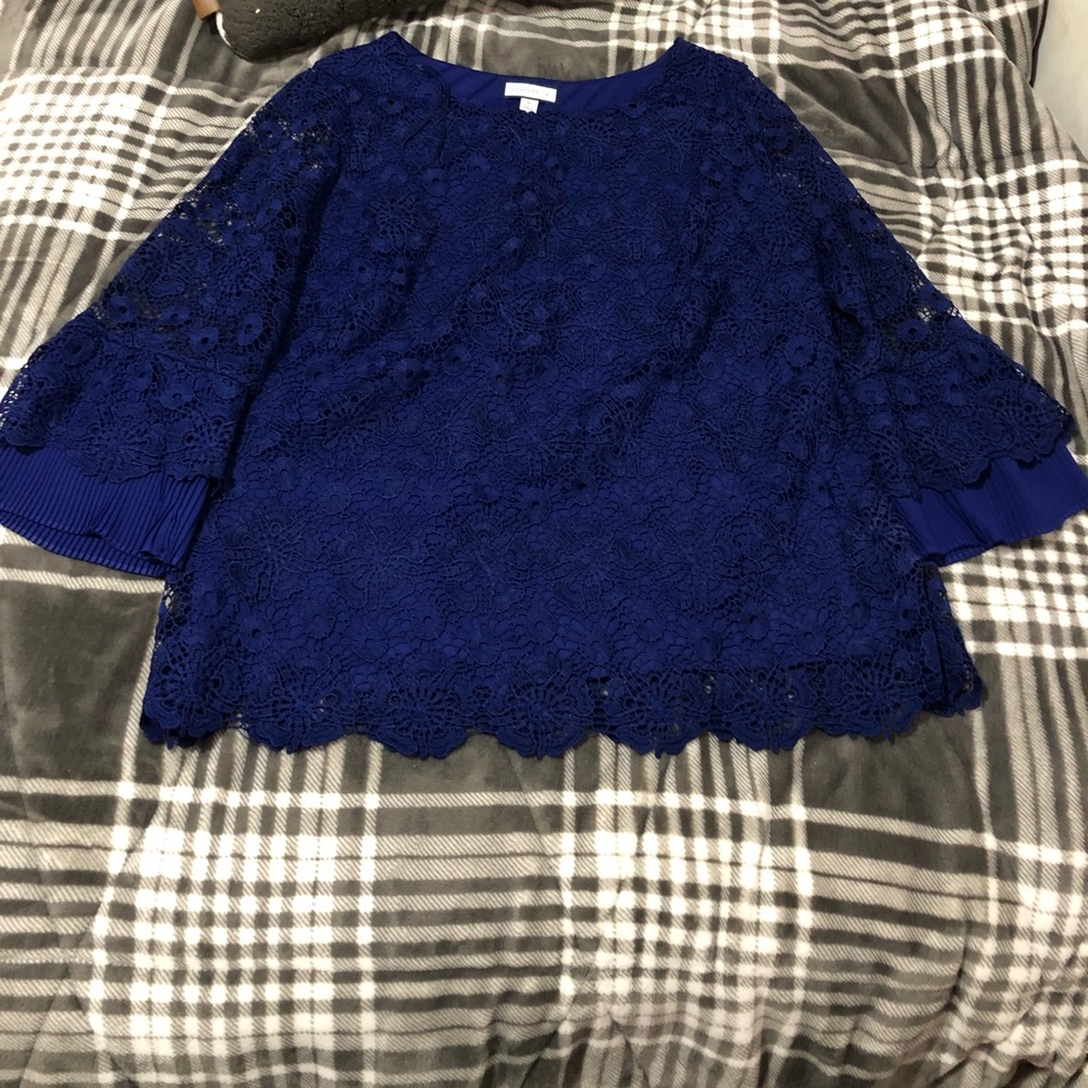 charter club blue blouse
